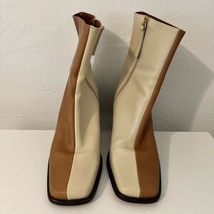 Alohas Two-Tone Tan and Cream Boots